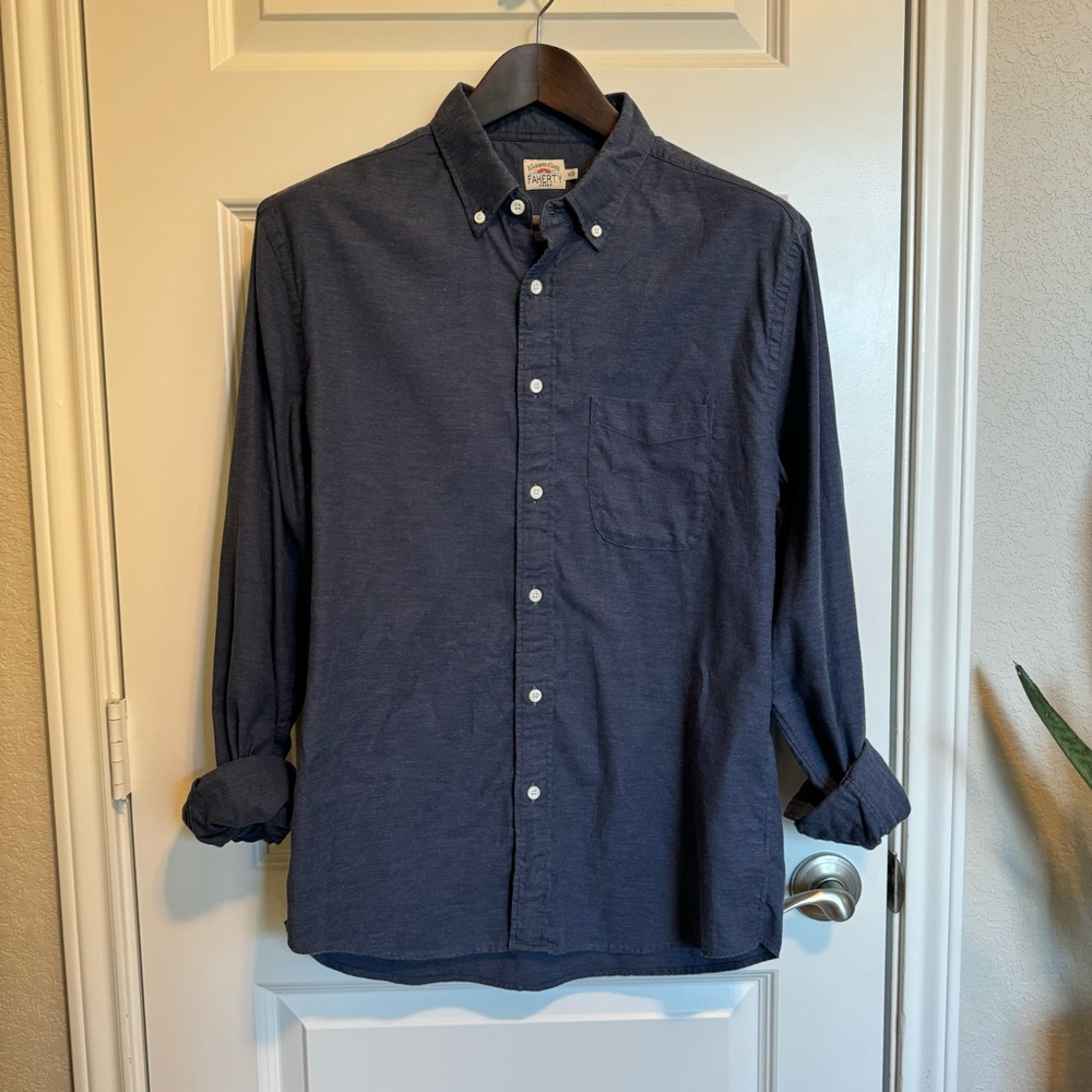 Faherty, Long-Sleeve Knit Shirt - Medium, Navy